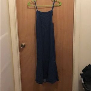 Denim tie back strappy dress